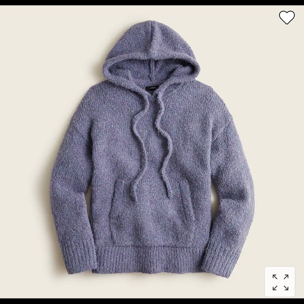 J.Crew Oversized Italian hooded sweater Alpaca ~ XS ~ Heather Beachside Blue